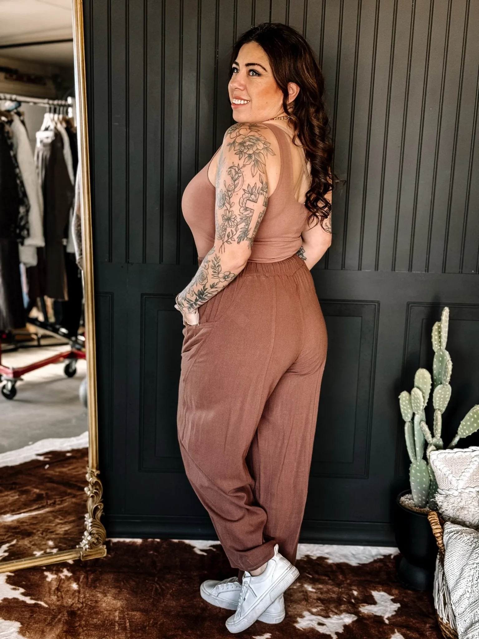 Canyon Stroll Boho Barrel Pants, Coco