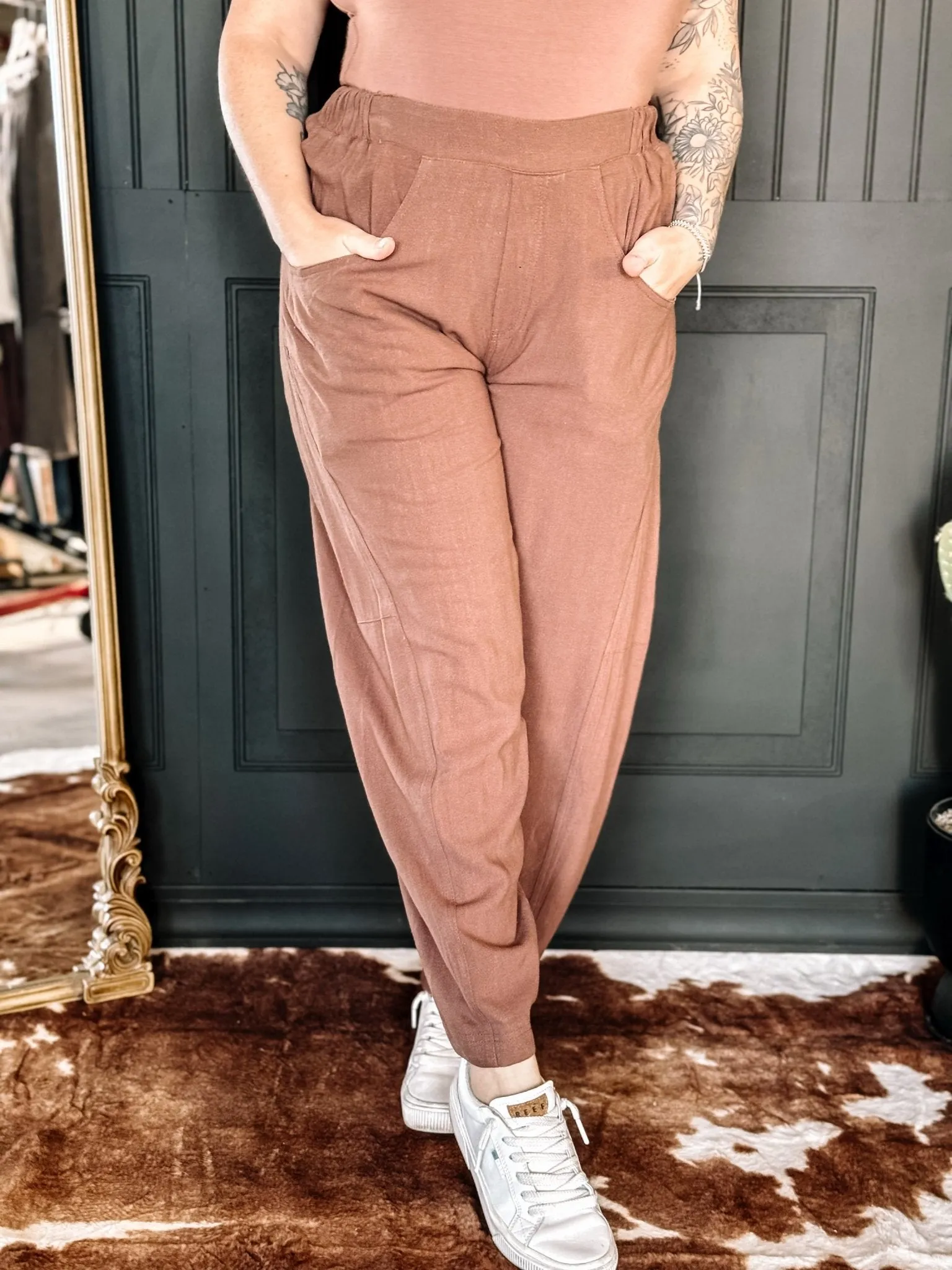 Canyon Stroll Boho Barrel Pants, Coco