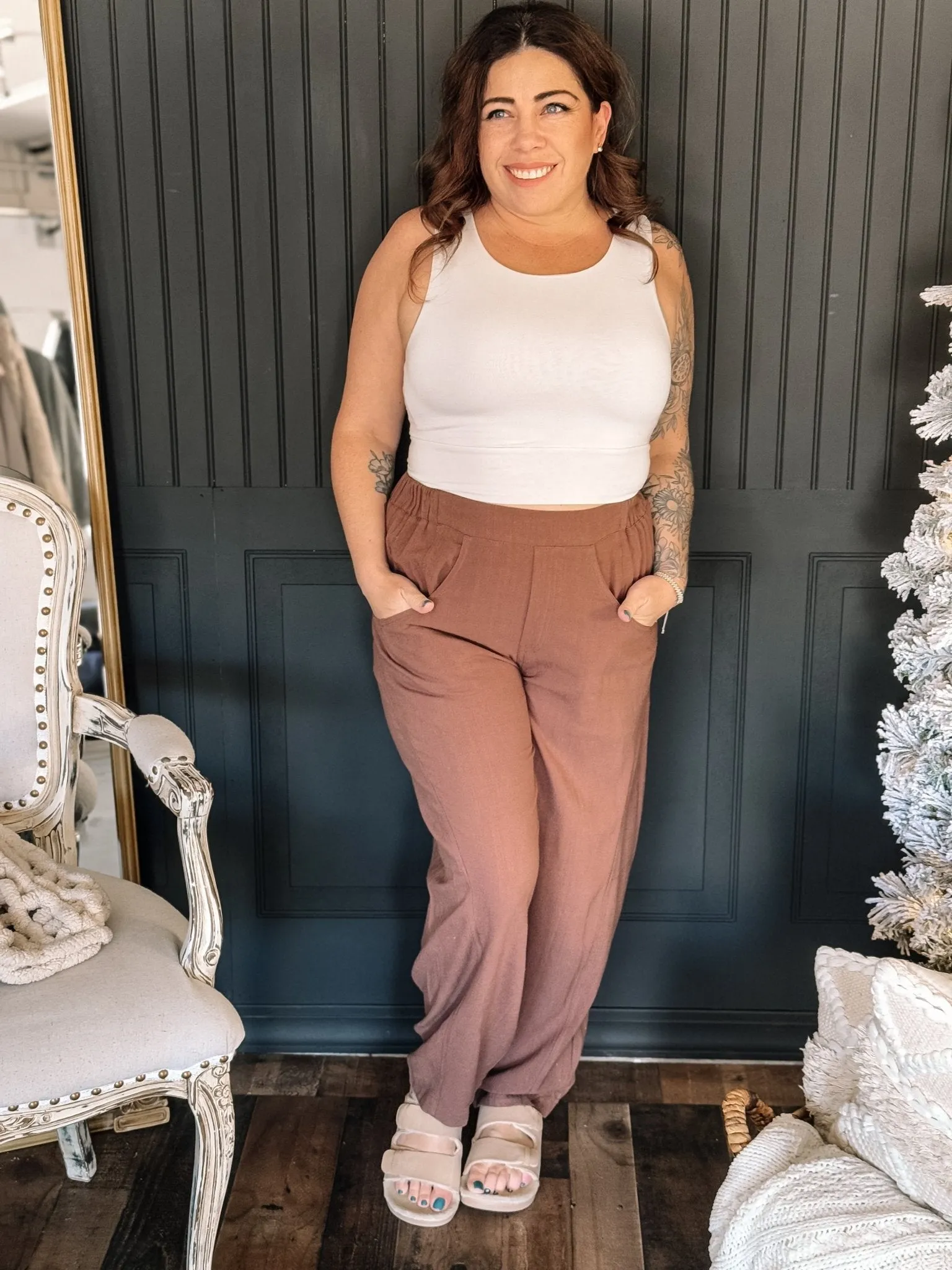 Canyon Stroll Boho Barrel Pants, Coco