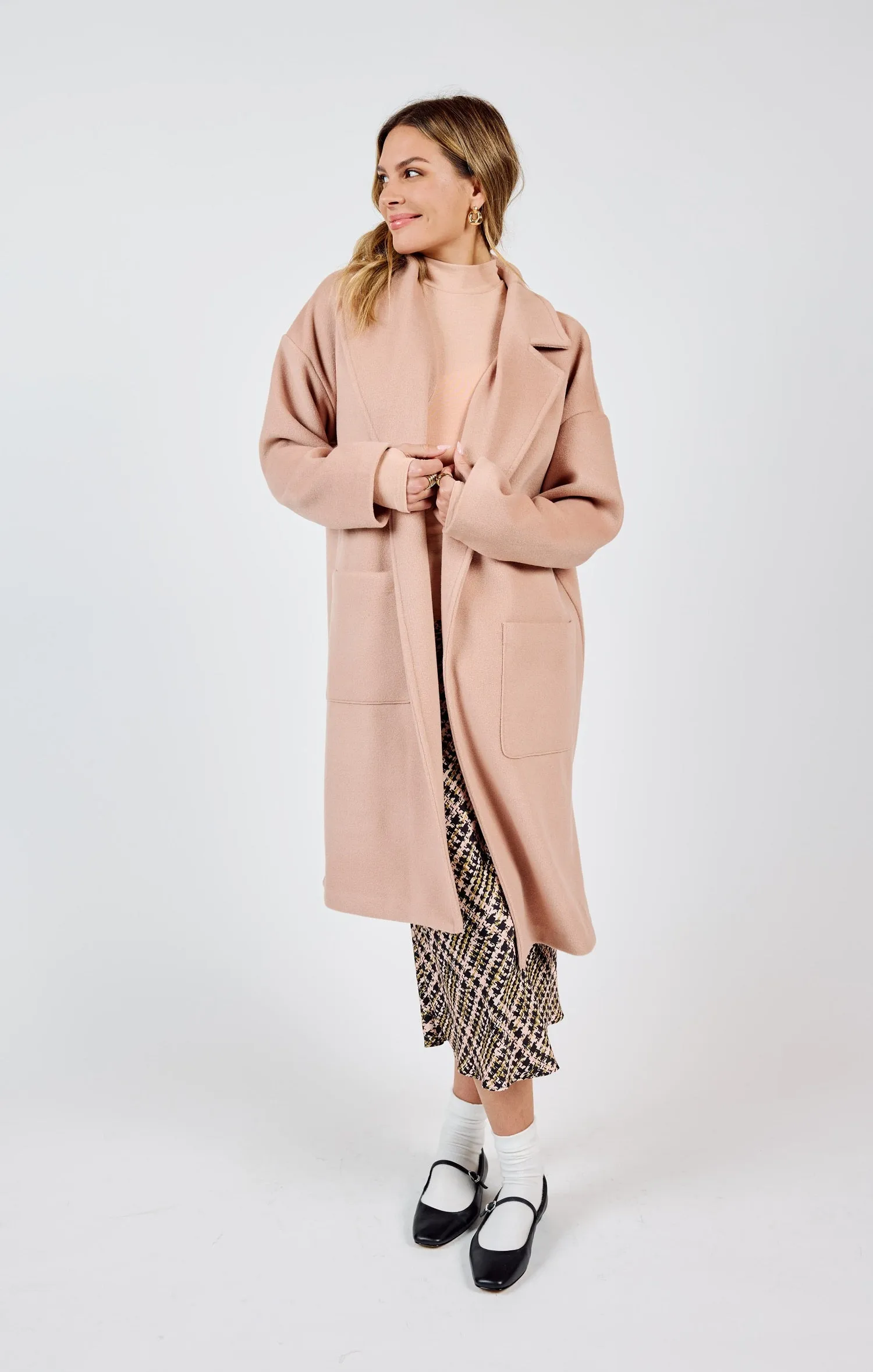 Hayley Open Coat | Rose
