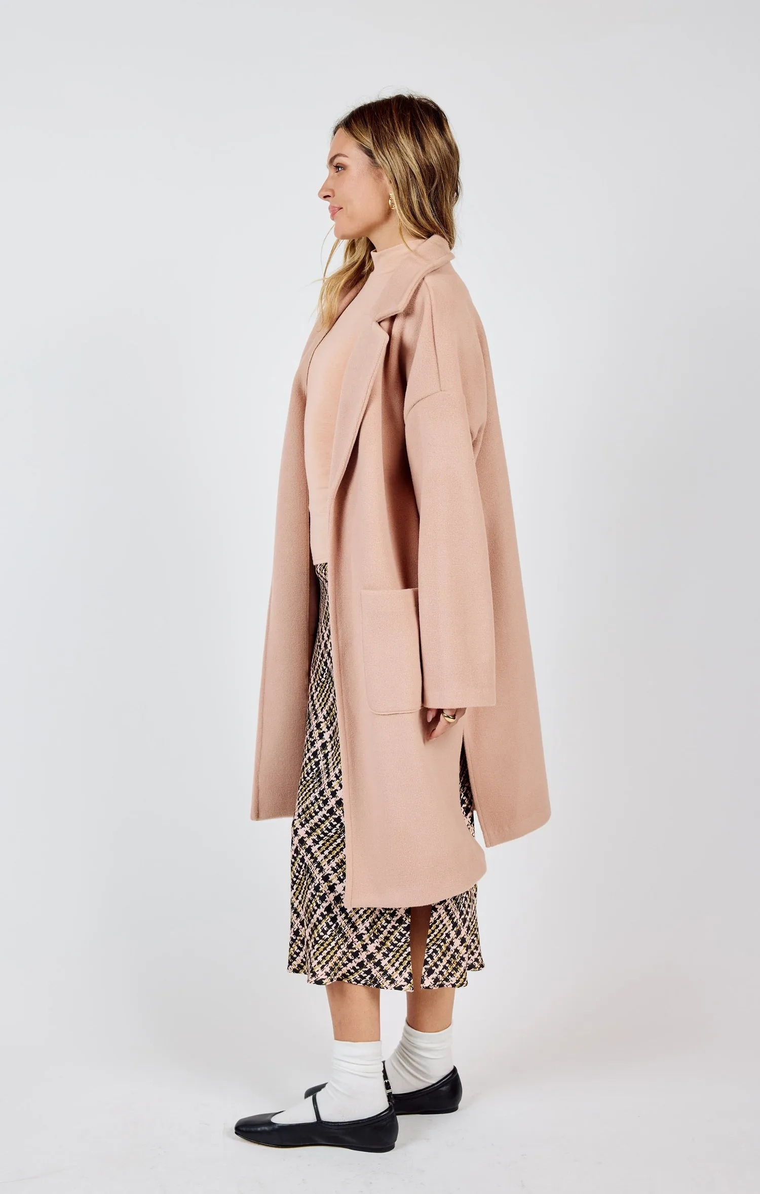 Hayley Open Coat | Rose