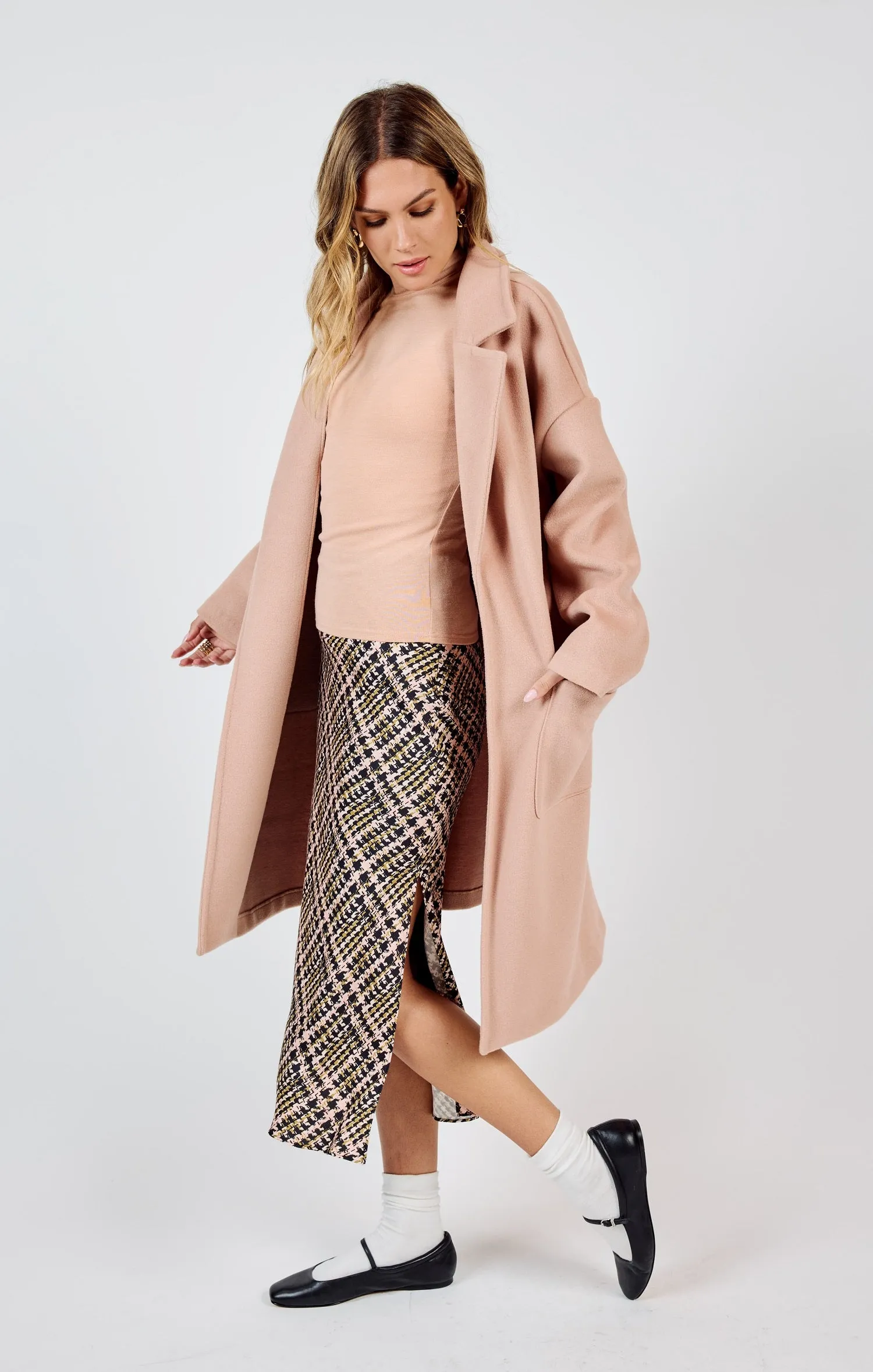 Hayley Open Coat | Rose