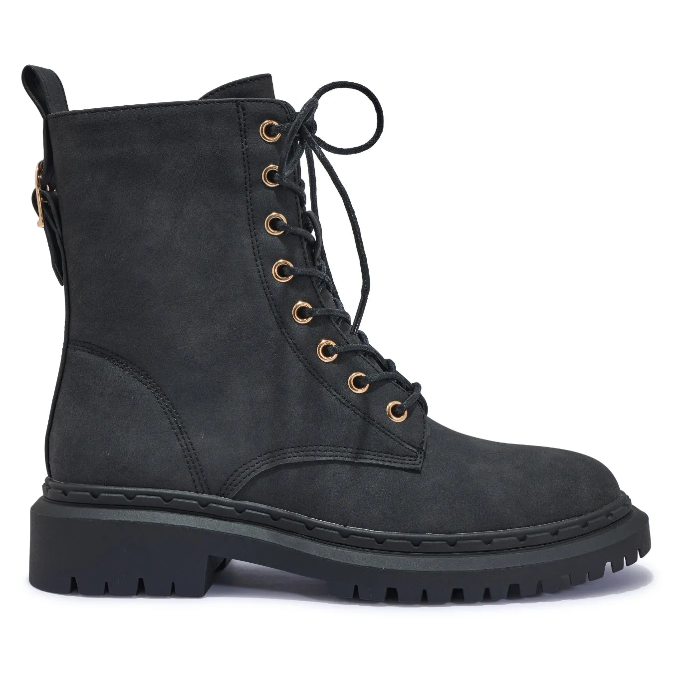 MAGNERS2 CLEATED NUBUCK LACE UP BOOT WITH BACK BUCKLE