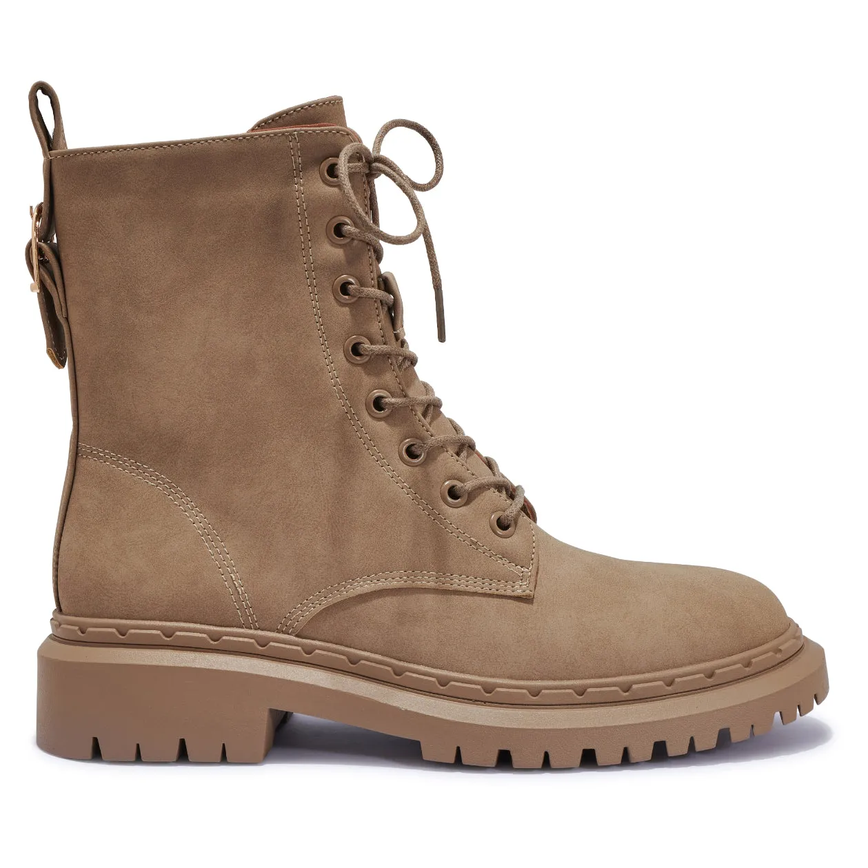 MAGNERS2 CLEATED NUBUCK LACE UP BOOT WITH BACK BUCKLE